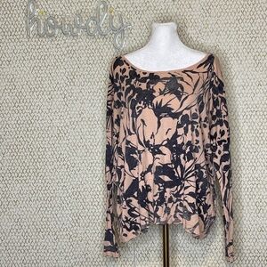 EUC I Jeans By Buffalo Abstrat Floral Loose Fitting Lightweight Sweater Size L